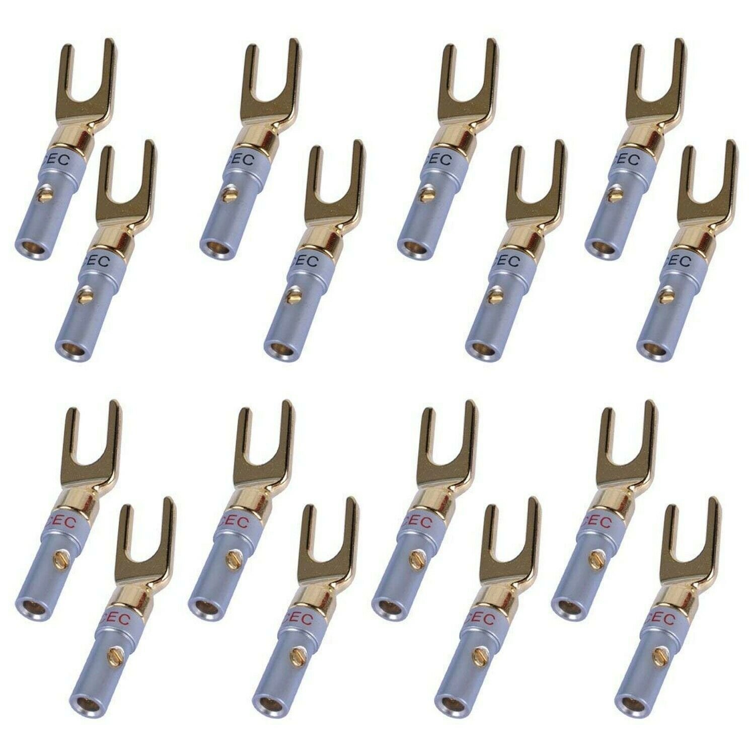 UCEC Y Plug 45 Degree Screw Spade Connector for Speaker Wire DIY - Pack of 16...