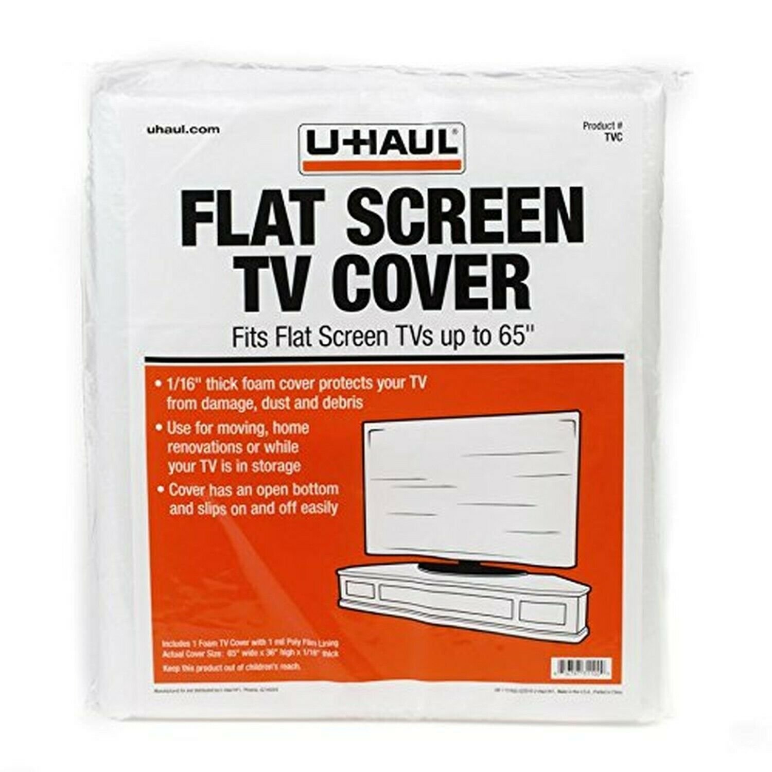 U-Haul Flat Screen TV Cover - Fits Screens up to 65" - 36&acirc;�� x 65&acirc;��