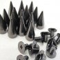 RUBYCA 100 sets 14MM Black Gunmetal Color Bullet Cone Spike Stud Metal Screw ...