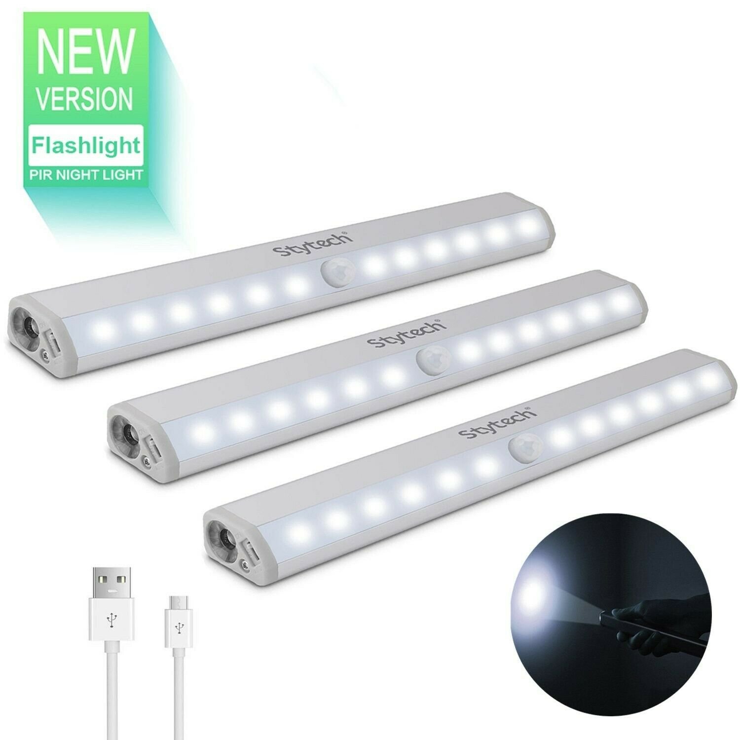 Motion Sensor Closet Light with Flashlight, 12 LED Wireless Night Light, Smal...