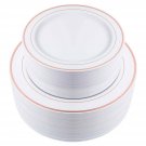 102 Pieces Rose Gold Plates, Plastic Party Plates, Premium Heavyweight Dispos...