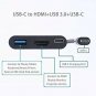 USB-C to HDMI Multiport Adapter, USKY Type-C to HDMI/USB-3.0/USB-C/F Adapter,...