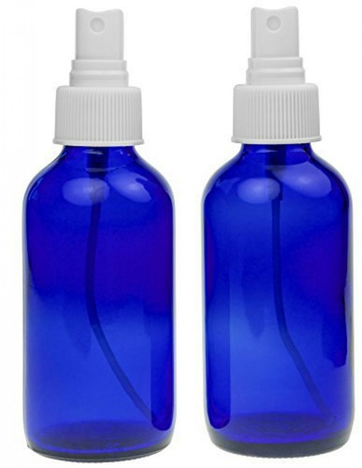 2 Empty Blue Glass Spray Misters - 4oz Refillable Bottle is Great for Essenti...