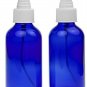 2 Empty Blue Glass Spray Misters - 4oz Refillable Bottle is Great for Essenti...