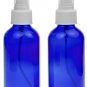 2 Empty Blue Glass Spray Misters - 4oz Refillable Bottle is Great for Essenti...
