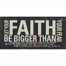 Faith Bigger Than Fear Joshua 1:9 Distressed Black 5 x 10 Wood Table Top Sign...