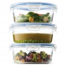 Superior Glass Round Meal Prep Containers -3pk (32oz) BPA-free Airtight Food ...