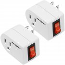 Grounded Outlet Adapter 2 Pack, Kasonic 3 Prong Grounded Single Port Power Ad...