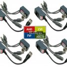 Evertech 4 Pairs HD Video Audio Power Balun Compatible with 1080P/720P TVI AH...