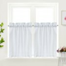 IDEALHOUSE White Tier Curtains,Waffle Woven Textured Short Window Curtain for...