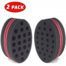 HALLO Big Holes Barber Hair Brush Sponge Double Sides Dreads Locking Twist Af...