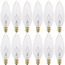 KOR (Pack of 12) 60 Watt CTC Clear Candelabra Base (E12) Straight Torpedo Tip...