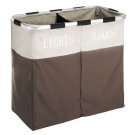 Whitmor Easycare Double Laundry Hamper - Lights and Darks Separator - Java 1