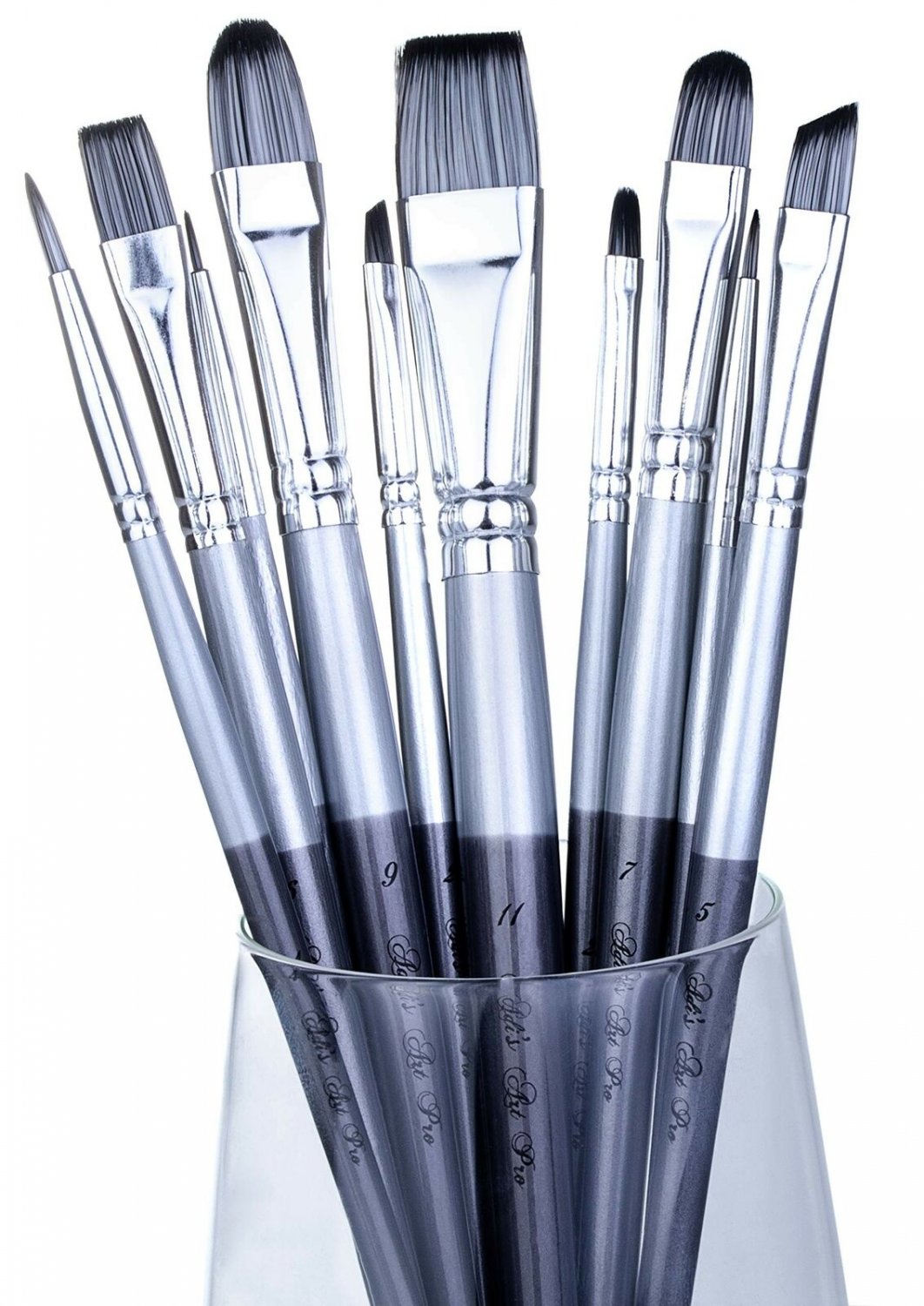 Adi's Art Pro Paint Brushes Set for Acrylic Oil Watercolor, Artist Face and B...