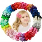 Fani 40 Pcs 3"Grosgrain Ribbon Pinwheel Boutique Hair Bows Clips For Baby Gir...
