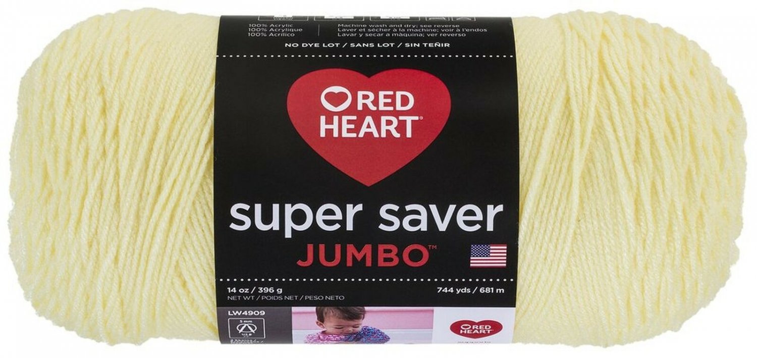 Red Heart Super Saver Jumbo Yarn, Pale Yellow