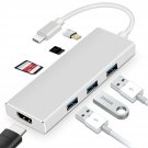 iBosi Cheng USB C to HDMI Adapter, Type C to HDMI, 2 USB 3.0 Ports for MacBoo...