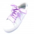2 Pair Wide Flat Shoelaces Silk Ribbon Satin Shoe Laces Sport Sneakers Shoe S...