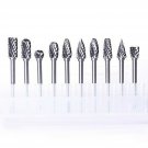Atoplee 10pcs 1/8" Shank Tungsten Steel Solid Carbide Rotary Files Diamond Bu...