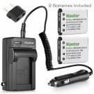Kastar Battery 2-Pack + Charger for Fujifilm NP-45 NP-45A NP-45B NP-45S and F...