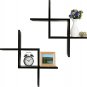 Greenco Criss Cross Intersecting Wall Mounted Floating Shelves- Espresso Finish