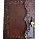 Prastara 10" Large Genuine Leather Journal Vintage Antique Style Organizer Bl...