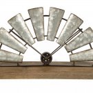 Galvanized Half Windmill Decor