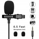 Audiofina Lavalier Lapel Microphone Omnidirectional Condenser 3.5mm Mic Perfe...