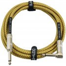 GLS Audio 10 Foot Guitar Instrument Cable - Right Angle 1/4 Inch TS to Straig...