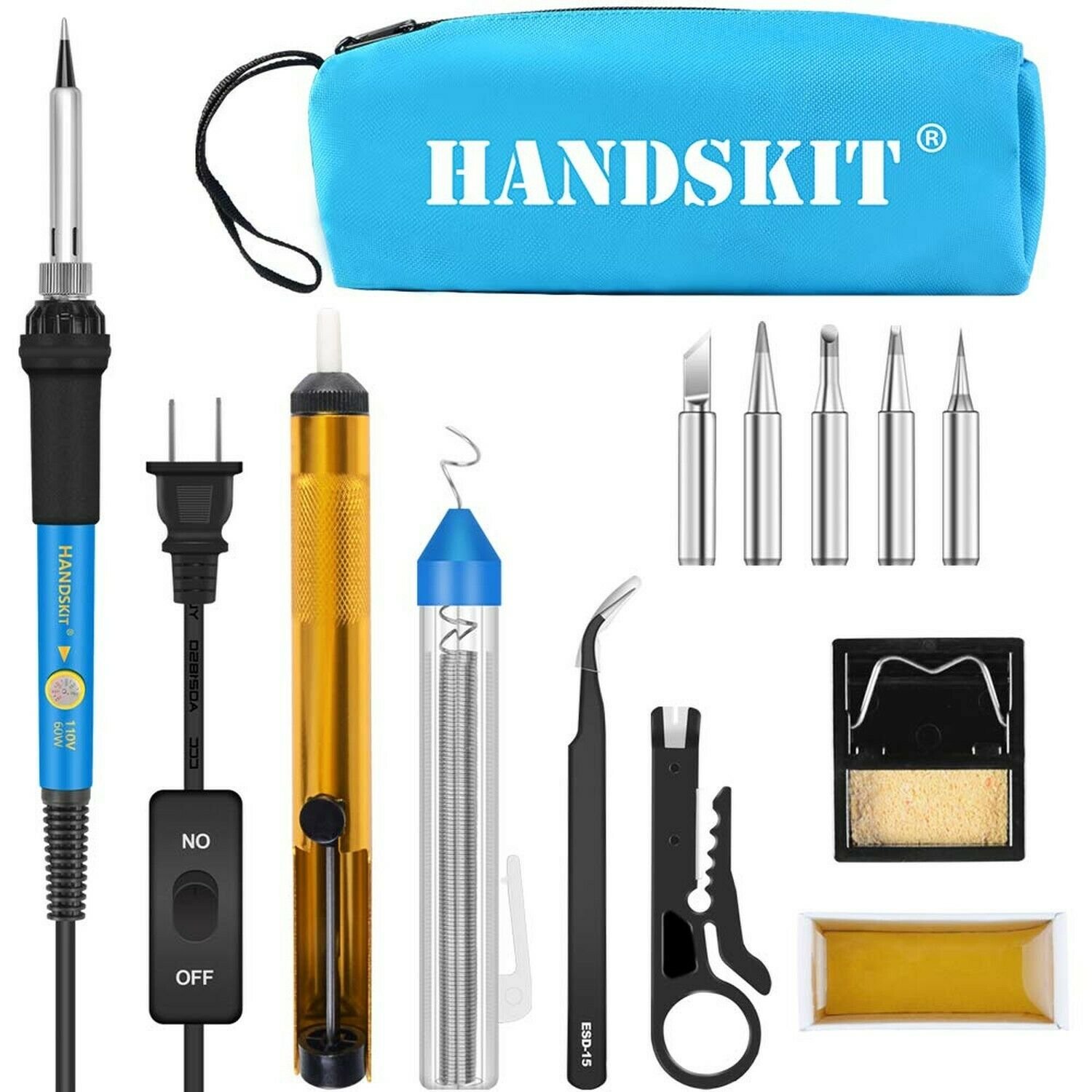 Soldering Iron, Soldering Iron Kit Electronics, 60W Adjustable Temperature We...