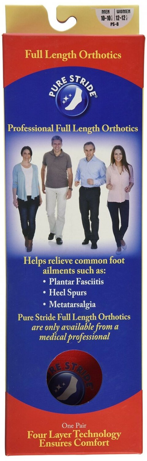 Pure Stride Full Length Orthotics Men Men 10-10.5 / Women 12-12.5