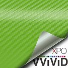 VViViD XPO Lime Green Dry Carbon Fiber Vinyl Wrap Roll with Air Release Techn...