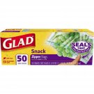 Glad Zipper Food Storage Snack Bags - 50 Count - 12 Pack