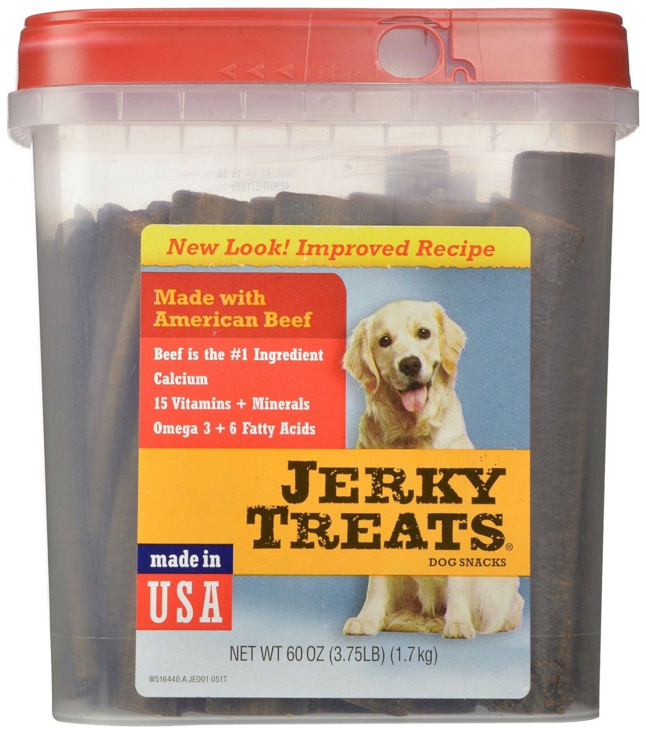 Jerky Treats Tender Beef Strips Dog Snacks 60 oz/Large