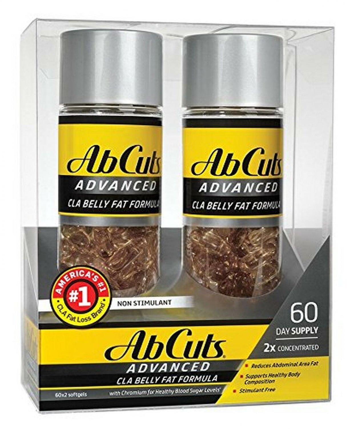 Ab Cuts ADVANCED CLA Belly Fat Formula, 120 Softgels (2 packs of 60)