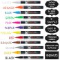 Professional Artist Quality Fine Tip Chalk Markers - Set of 12 Color Liquid P...