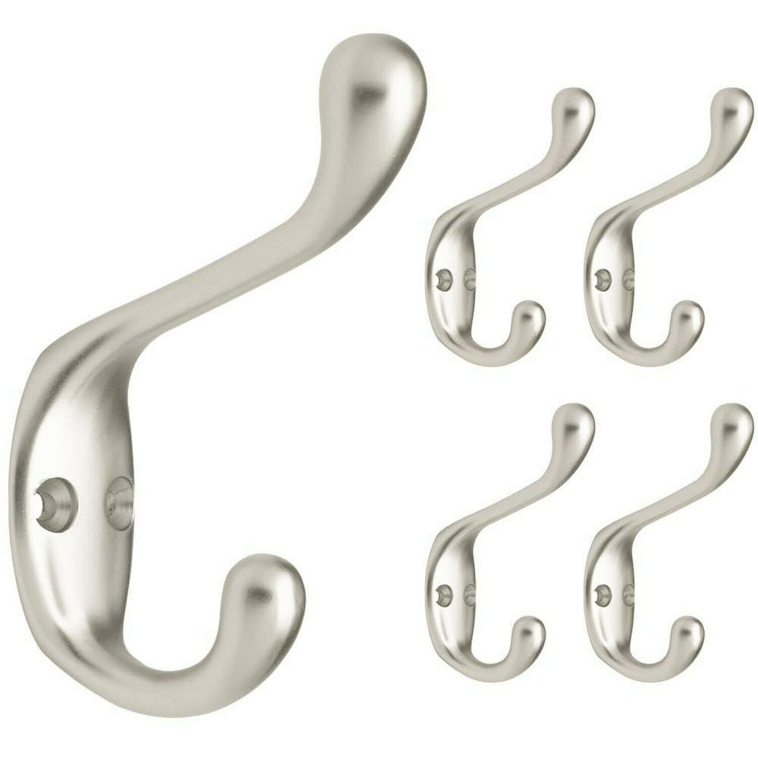 Franklin Brass FBCHH5-MN-C Heavy Duty Coat and Hat Hook, 5-Pack, Matte Nickel...