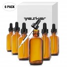 Yesker Amber Glass Bottles for Essential Oils with Glass Eye Dropper 60 ml (2...