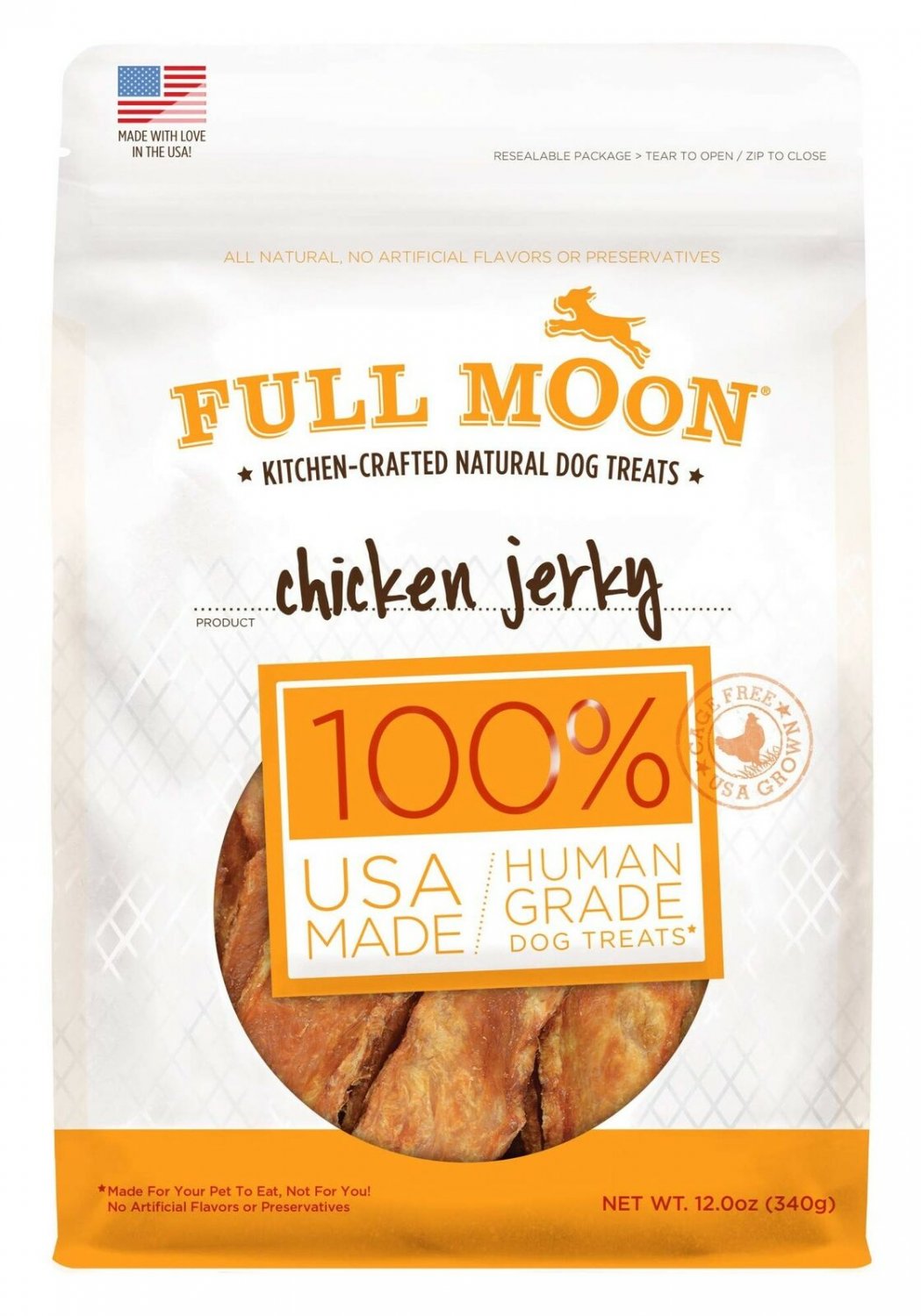 Full Moon All Natural Human Grade Chicken Jerky Dog Treats 12 Ounce