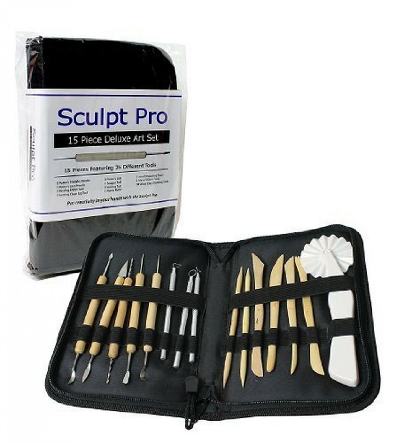Sculpt Pro Pottery Tool Starter Kit - 15-Piece 26-Tool Beginner's Clay Sculpt...