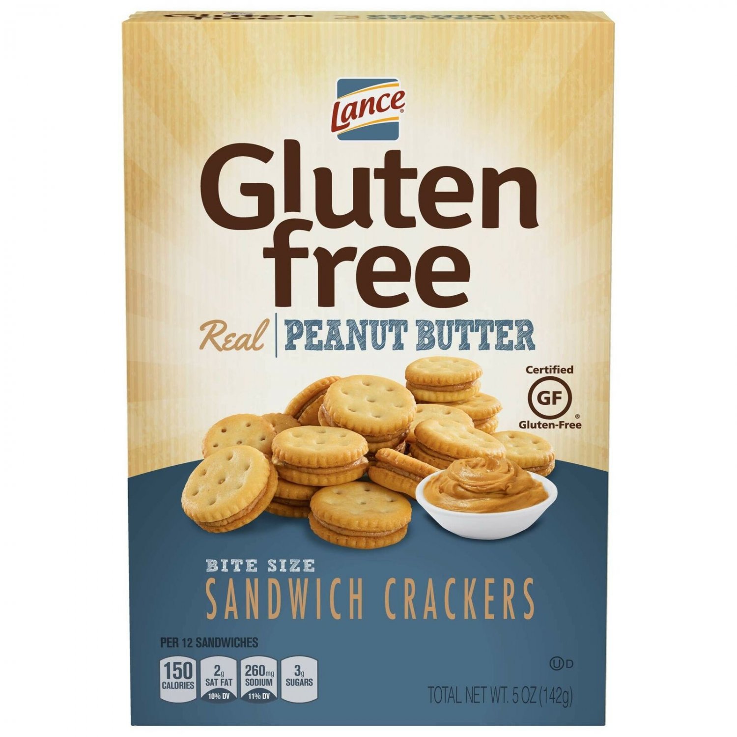 Lance Gluten Free Crackers, Peanut Butter Sandwich Crackers, 5 Ounce (Pack of...