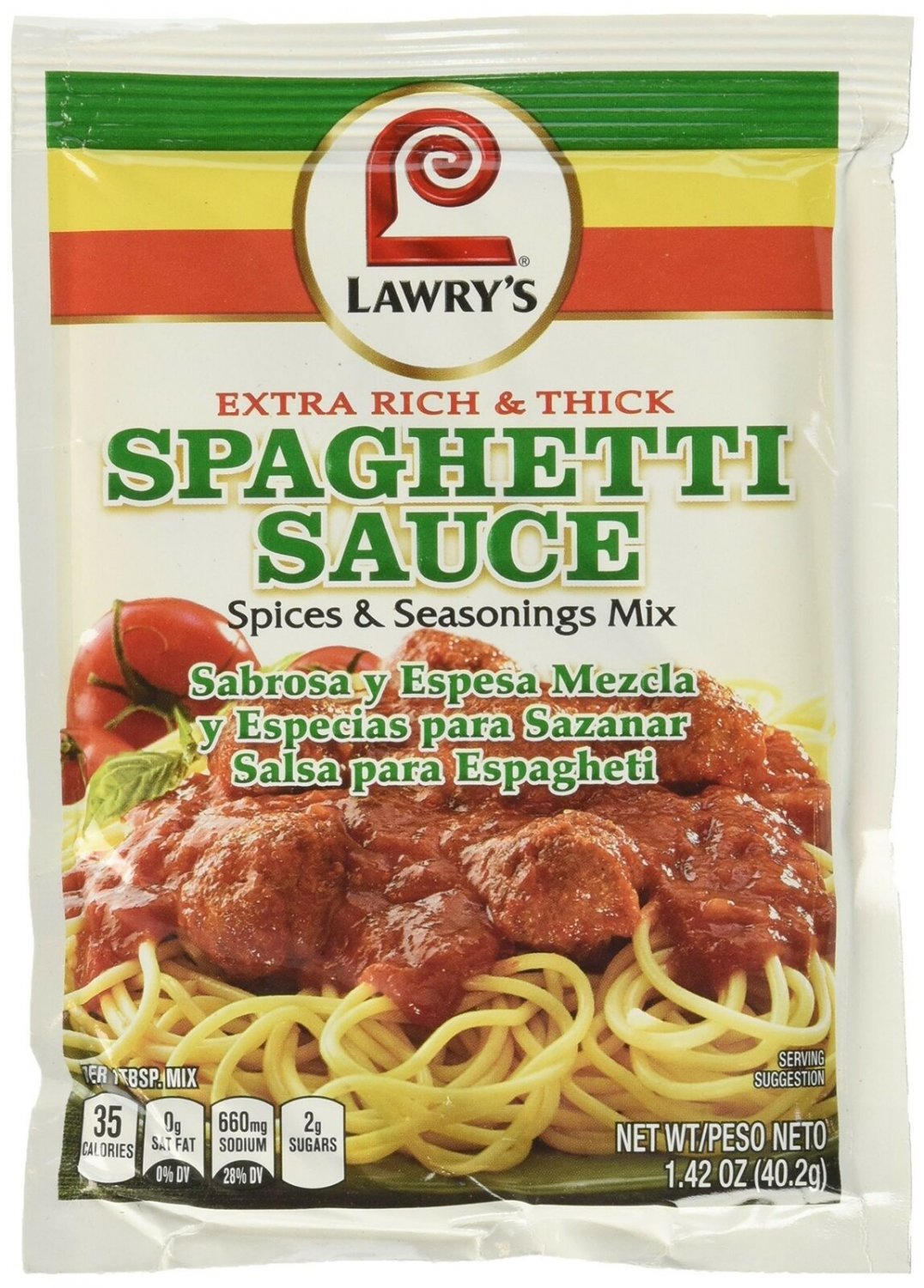 Lawry's Extra Thick & Rich Spaghetti Mix, 1.42 oz (Pack of 12)
