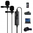 Dual Lavalier Microphones, MAONO AU200 Hands Free Clip-on Lapel Mic with Omni...
