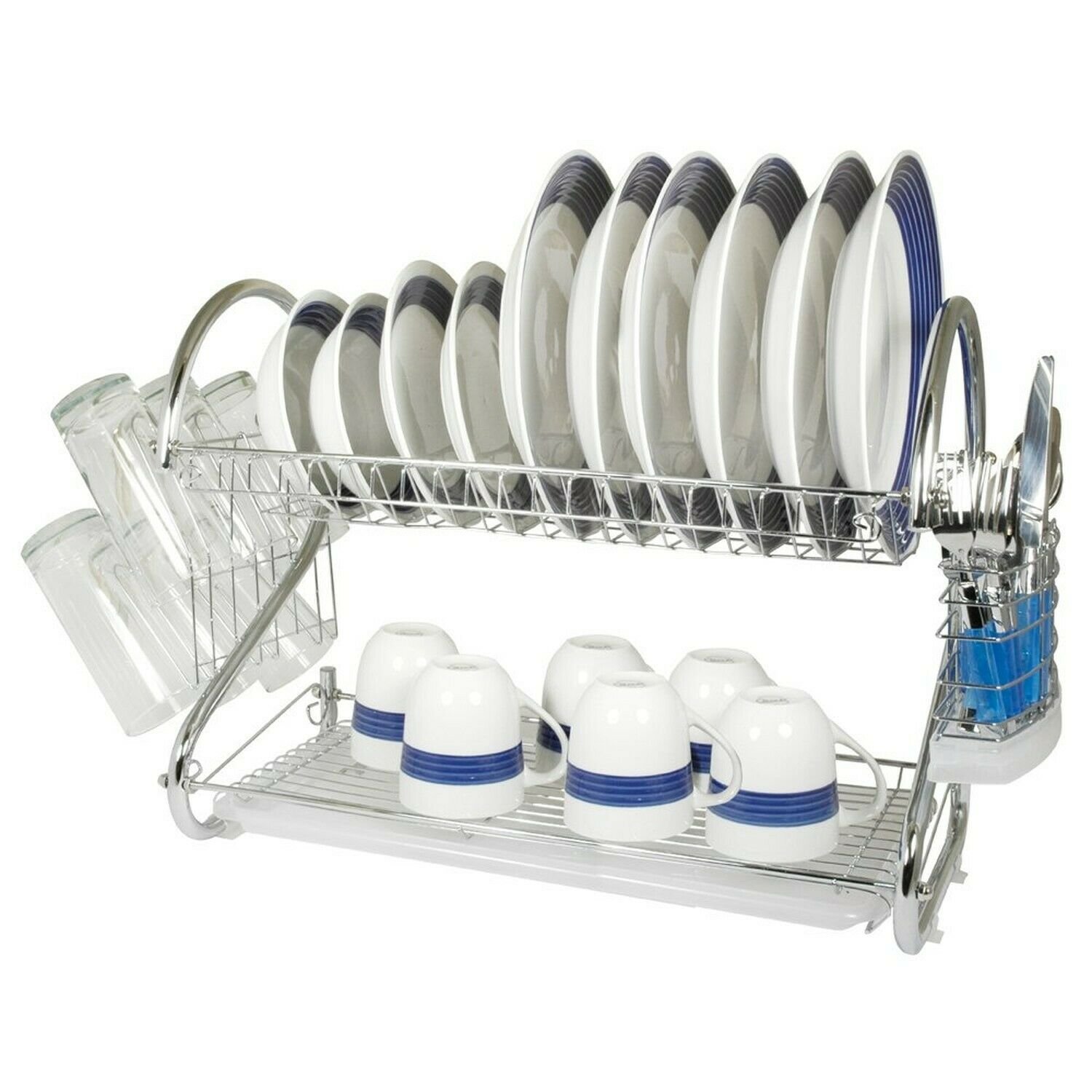 Better Chef DR-22, 22-Inch, Chrome Plated, S-Shaped, Rust-Resistant, 2-Tier D...