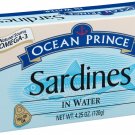 Ocean Prince Sardines in Water, 4.25-Ounce Cans (Pack of 12) (packaging may v...
