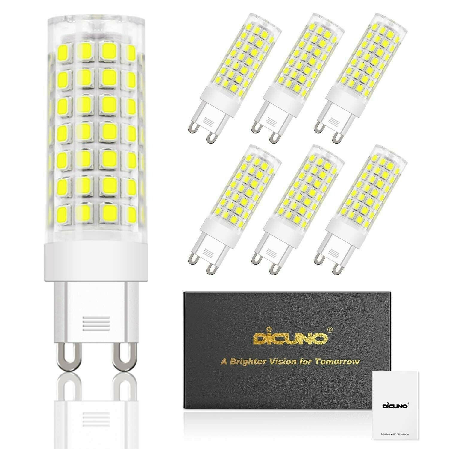DiCUNO G9 LED Light Bulbs, 4.5W (50W Halogen Equivalent), 450LM, Daylight Whi...