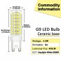 DiCUNO G9 LED Light Bulbs, 4.5W (50W Halogen Equivalent), 450LM, Daylight Whi...