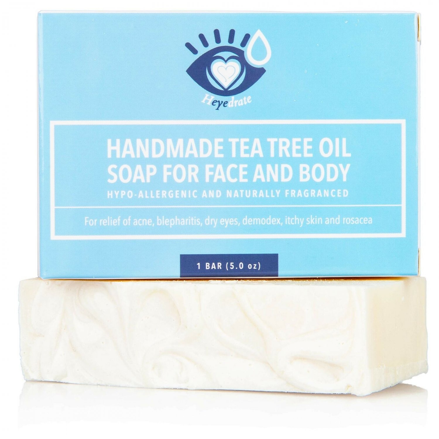 Tea Tree Oil Face Soap and Eyelid Scrub for Support of Eyelid Irritation, Itc...