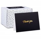 100 Thank You Cards - Black Bulk Note Cards with Gold Foil Embossed Letters -...
