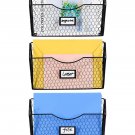 PAG 3 Pockets Hanging File Holder Wall Mount Mail Organizer Metal Chicken Wir...